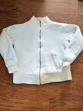 Vintage Foot Locker Sweatshirt Bomber Jacket Size Large White